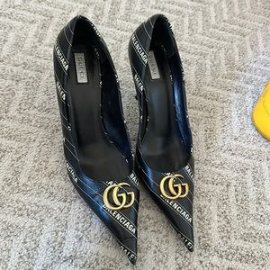 Lightly worn balenciaga Gucci collab pointy toe heels